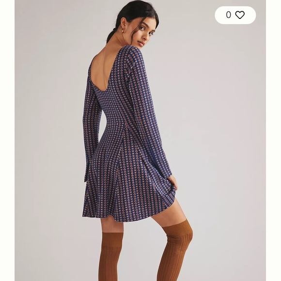 ANTHROPOLOGIE Large Jacquard A-Line Sweater Mini Dress - Picture 3 of 7